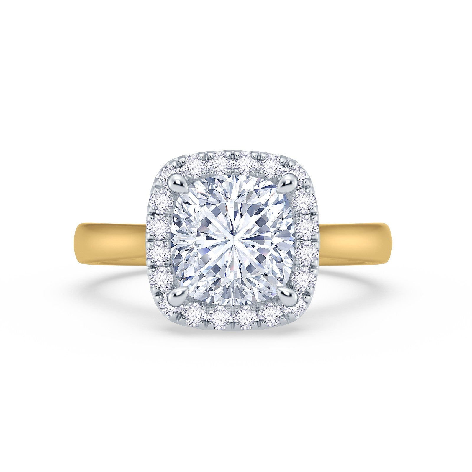 The Embrace - Cushion Cut Halo Diamond Engagement Ring
