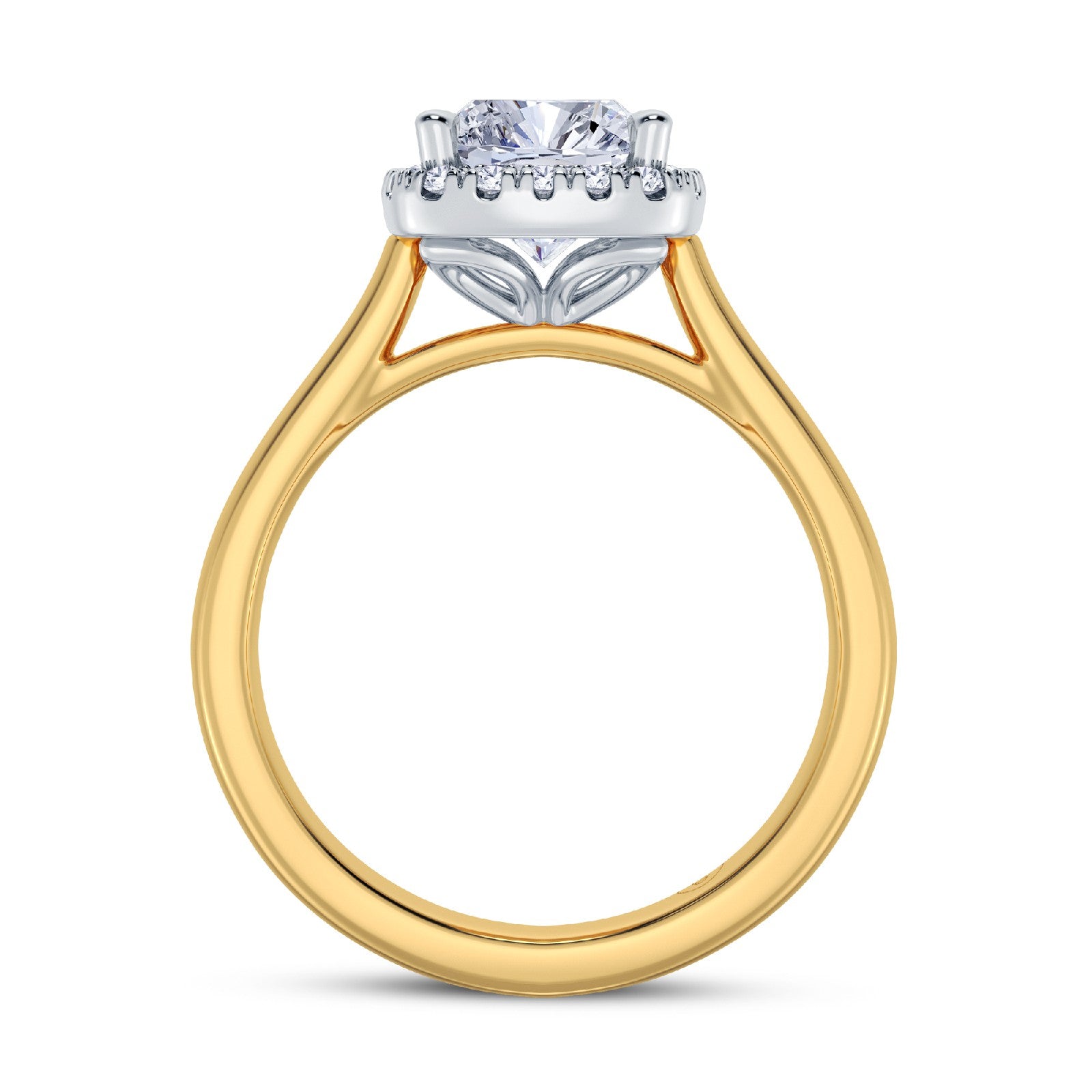 The Embrace - Elongated Cushion Cut Halo Diamond Engagement Ring
