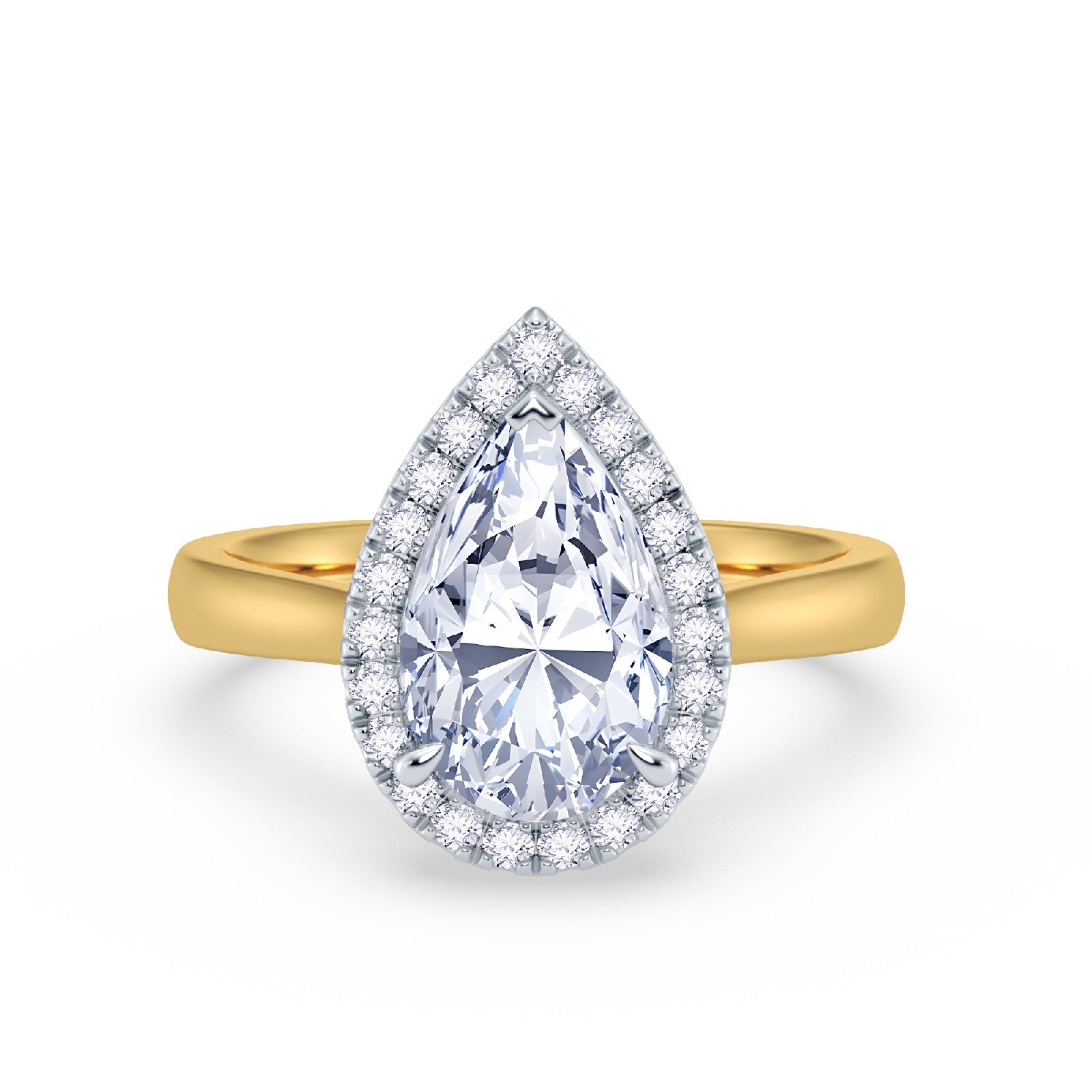 The Embrace - Pear Cut Halo Diamond Engagement Ring