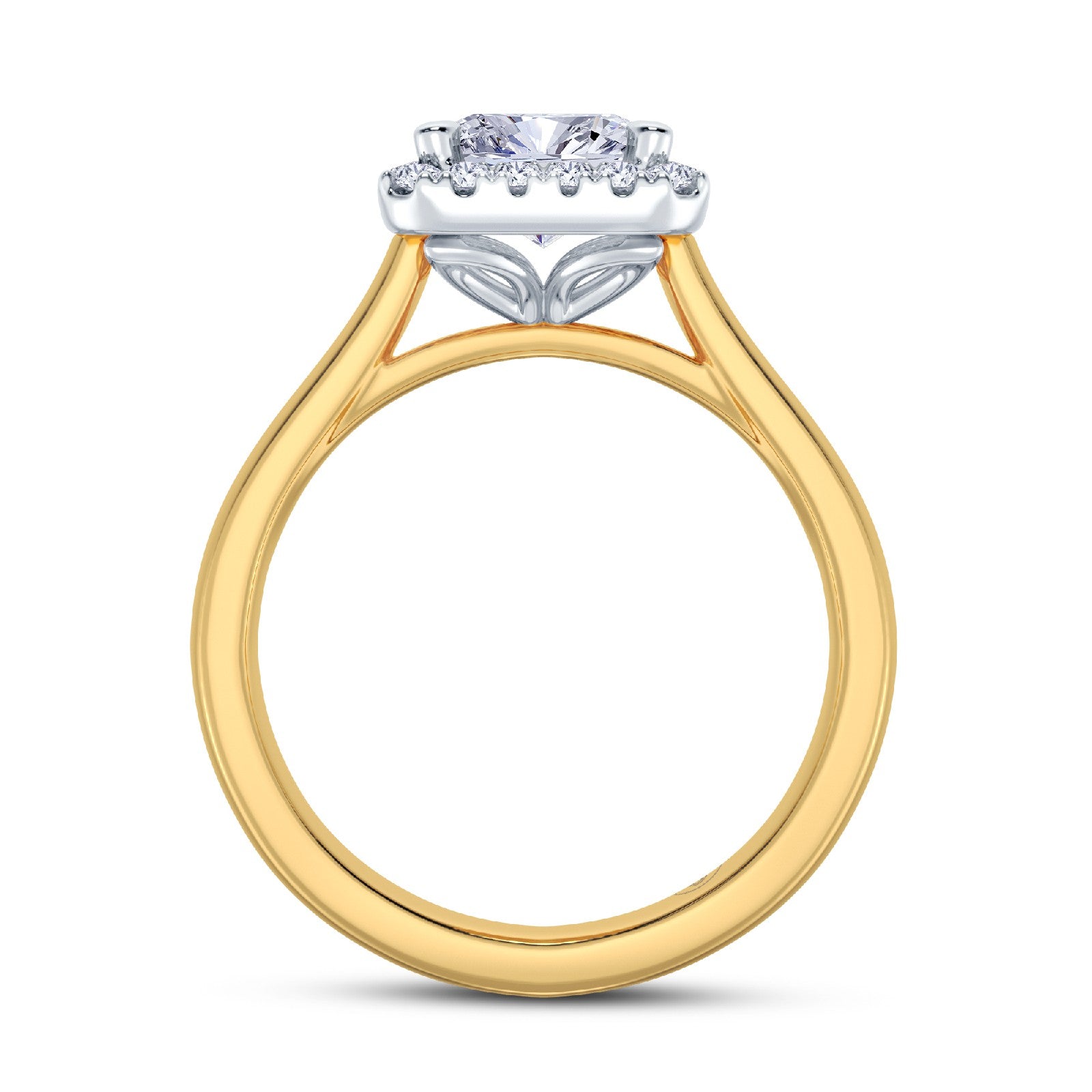 The Embrace - Radiant Halo Diamond Engagement Ring