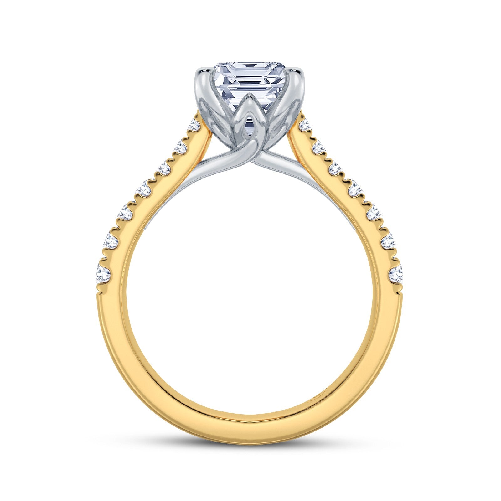 The Illuminate Collection - Radiant Diamond Engagement Ring with Diamond Shoulders