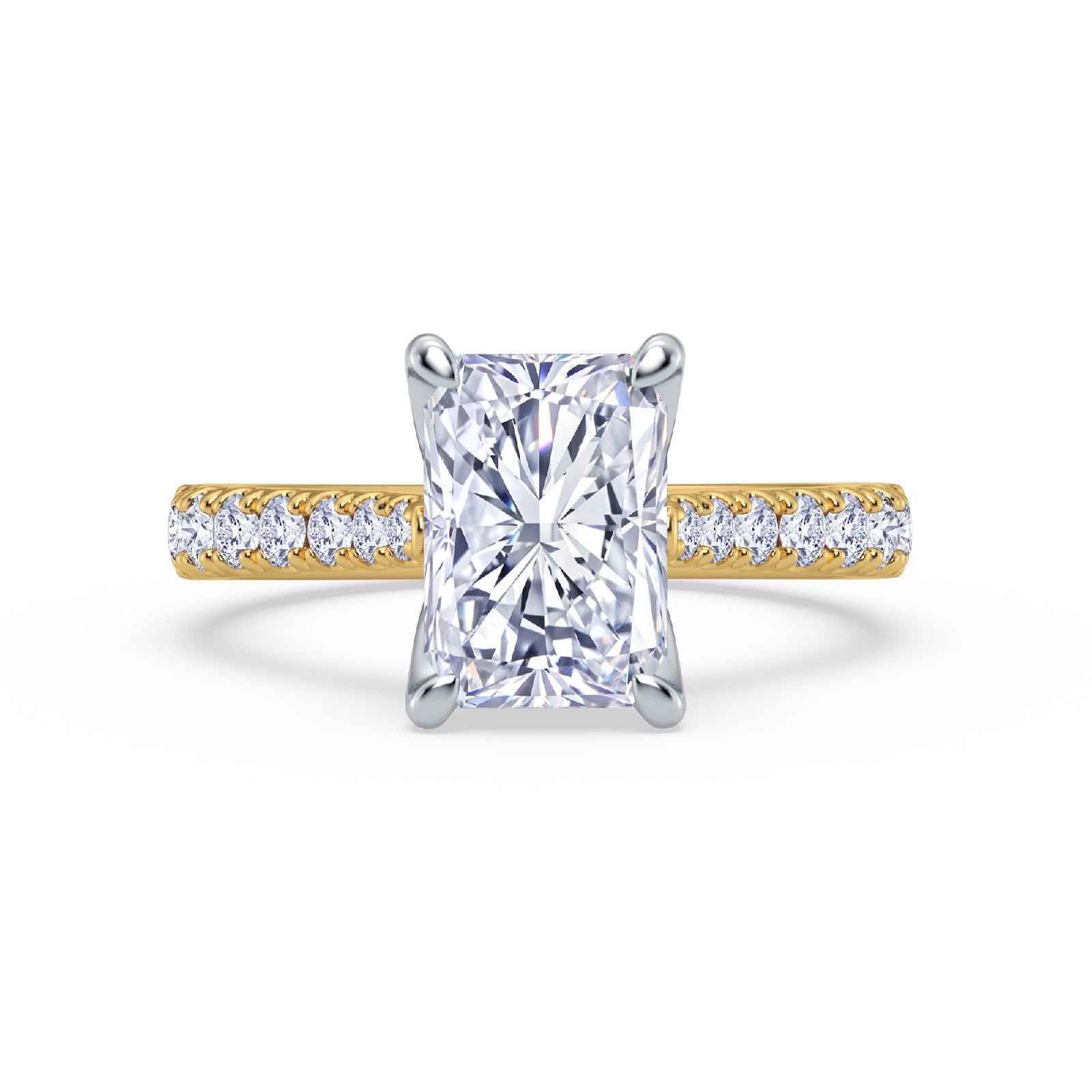 The Illuminate Collection - Radiant Diamond Engagement Ring with Diamond Shoulders