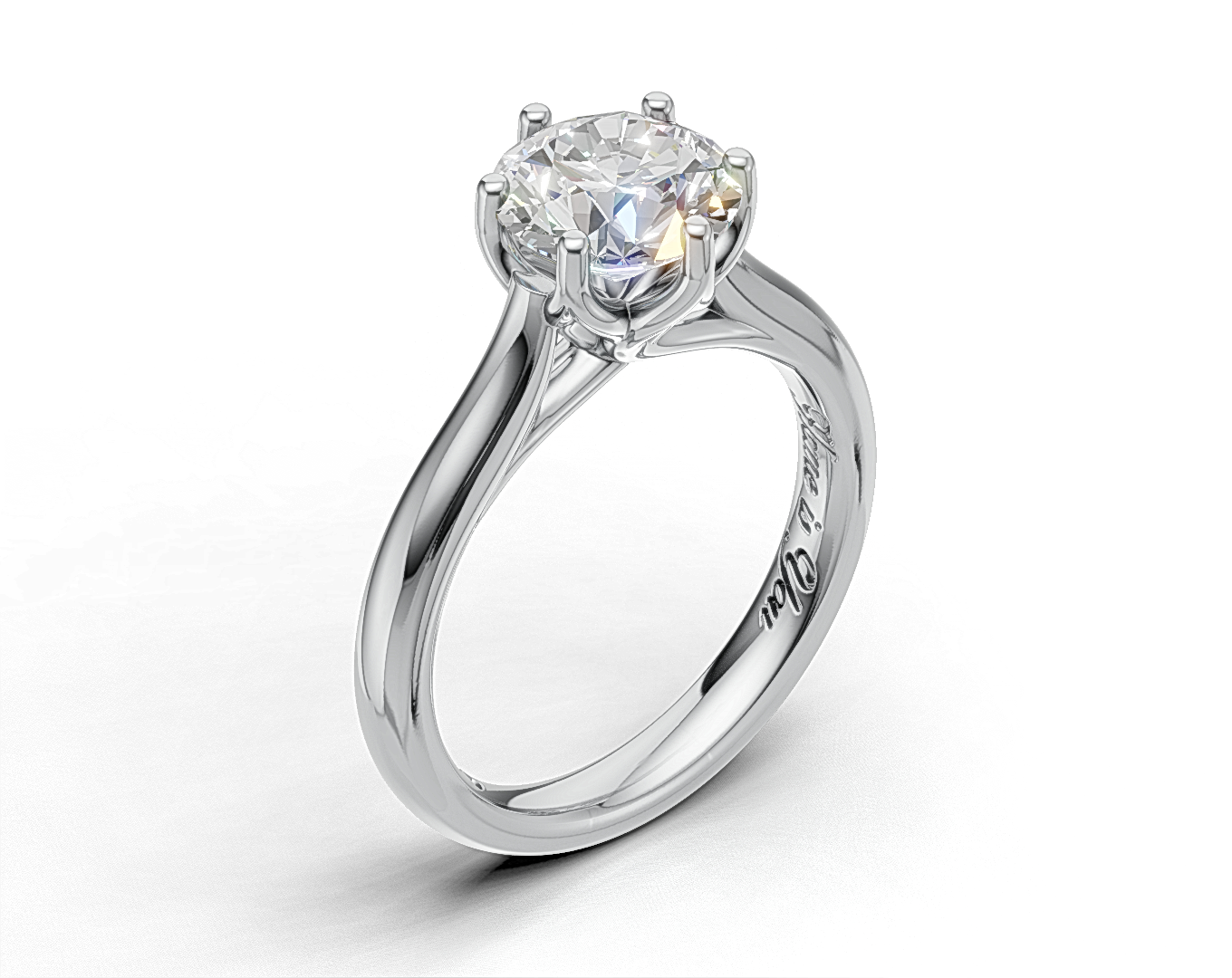 Round Brilliant Cut Solitaire Diamond Engagement Ring
