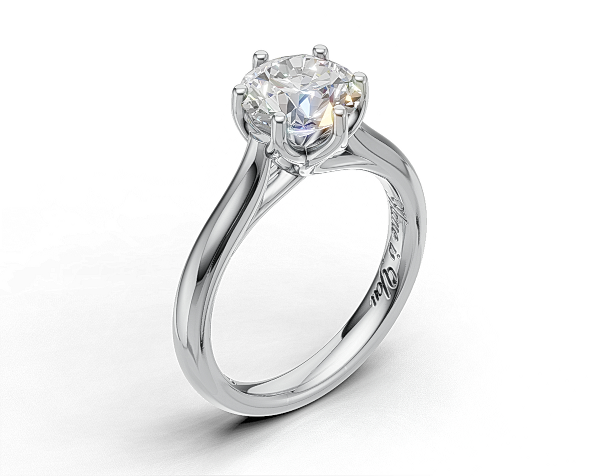 Round Brilliant Cut Solitaire Diamond Engagement Ring