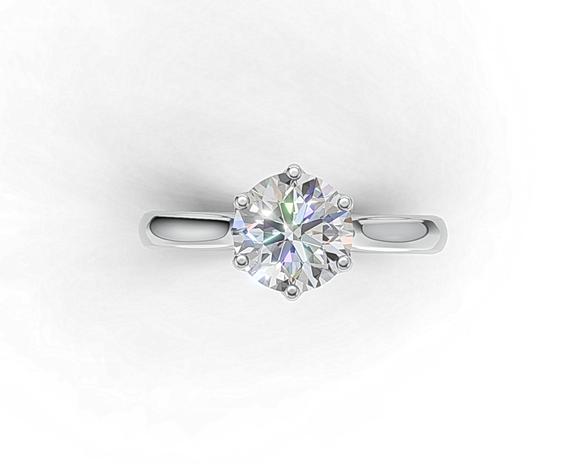 Round Brilliant Cut Solitaire Diamond Engagement Ring