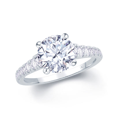 Oval Reverse Graduation Solitaire Plus Engagement Ring