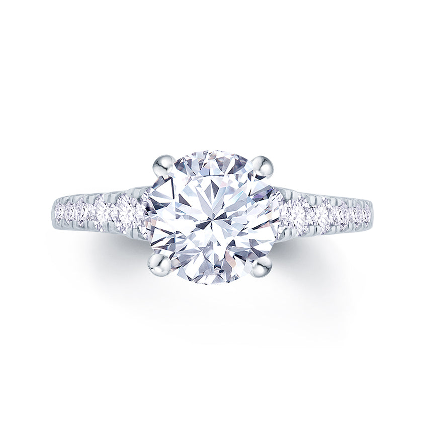 Oval Reverse Graduation Solitaire Plus Engagement Ring