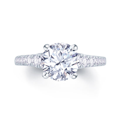 Oval Reverse Graduation Solitaire Plus Engagement Ring