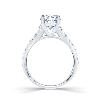Oval Reverse Graduation Solitaire Plus Engagement Ring