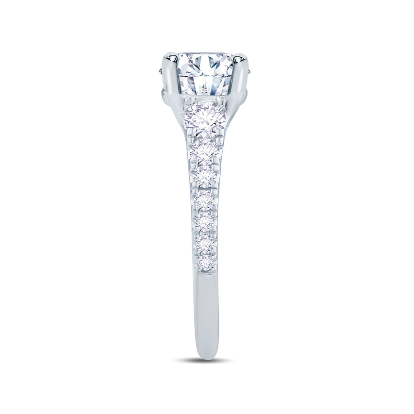 Oval Reverse Graduation Solitaire Plus Engagement Ring