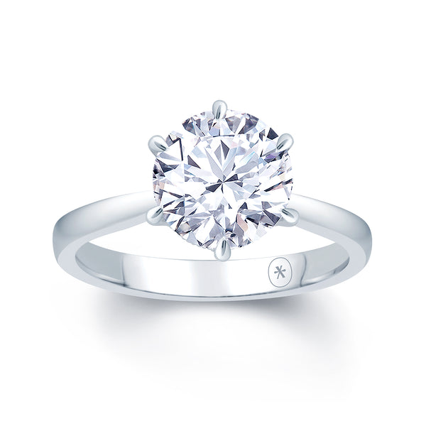 Round Nova Six Claw Solitaire Engagement Ring