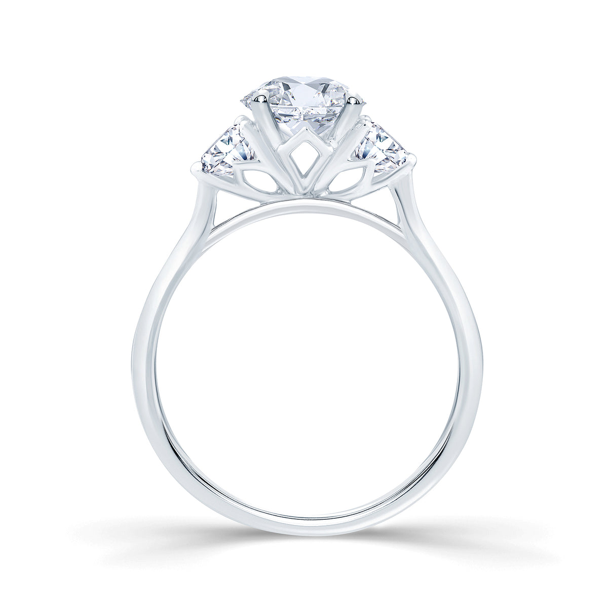 Oval With Round 3 Stone Engagement Ring