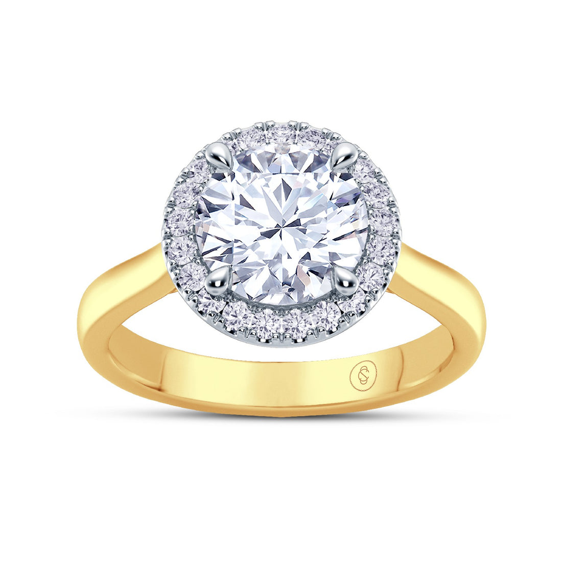 The Embrace - Round Brilliant Halo Diamond Engagement Ring