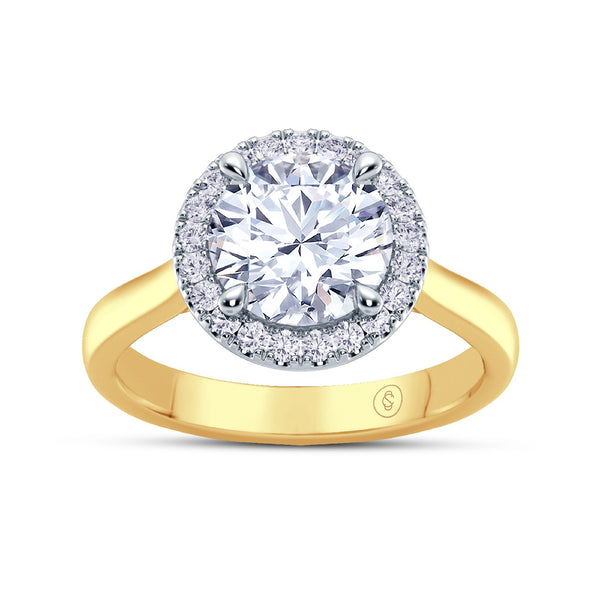 The Embrace - Round Brilliant Halo Diamond Engagement Ring