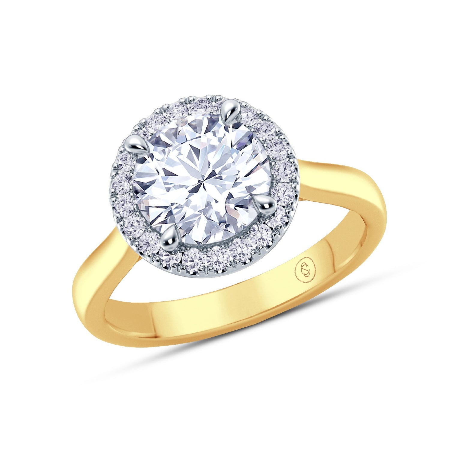 The Embrace - Round Brilliant Halo Diamond Engagement Ring