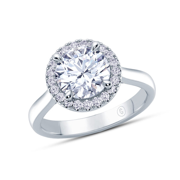 The Embrace - Round Brilliant Halo Diamond Engagement Ring