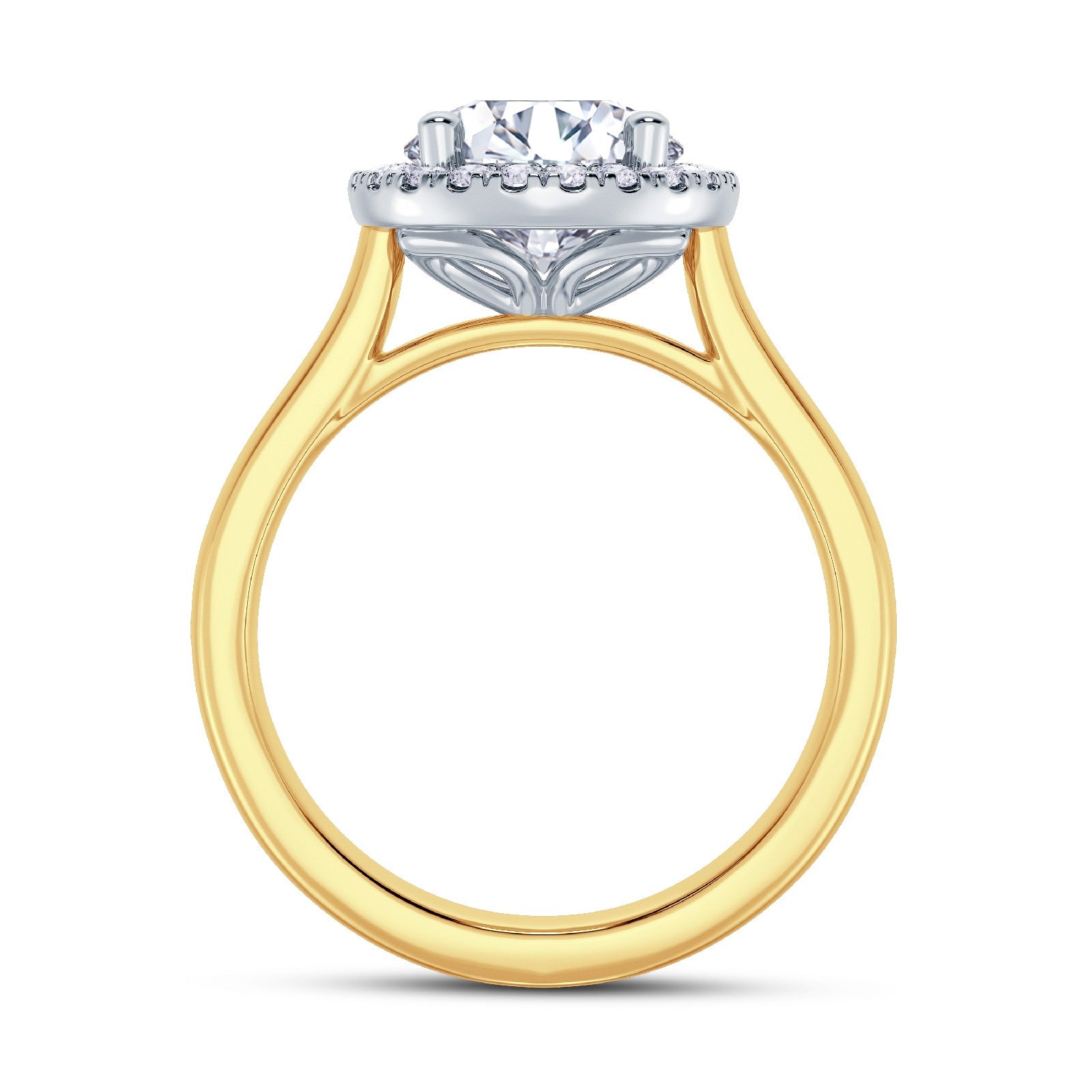 The Embrace - Round Brilliant Halo Diamond Engagement Ring