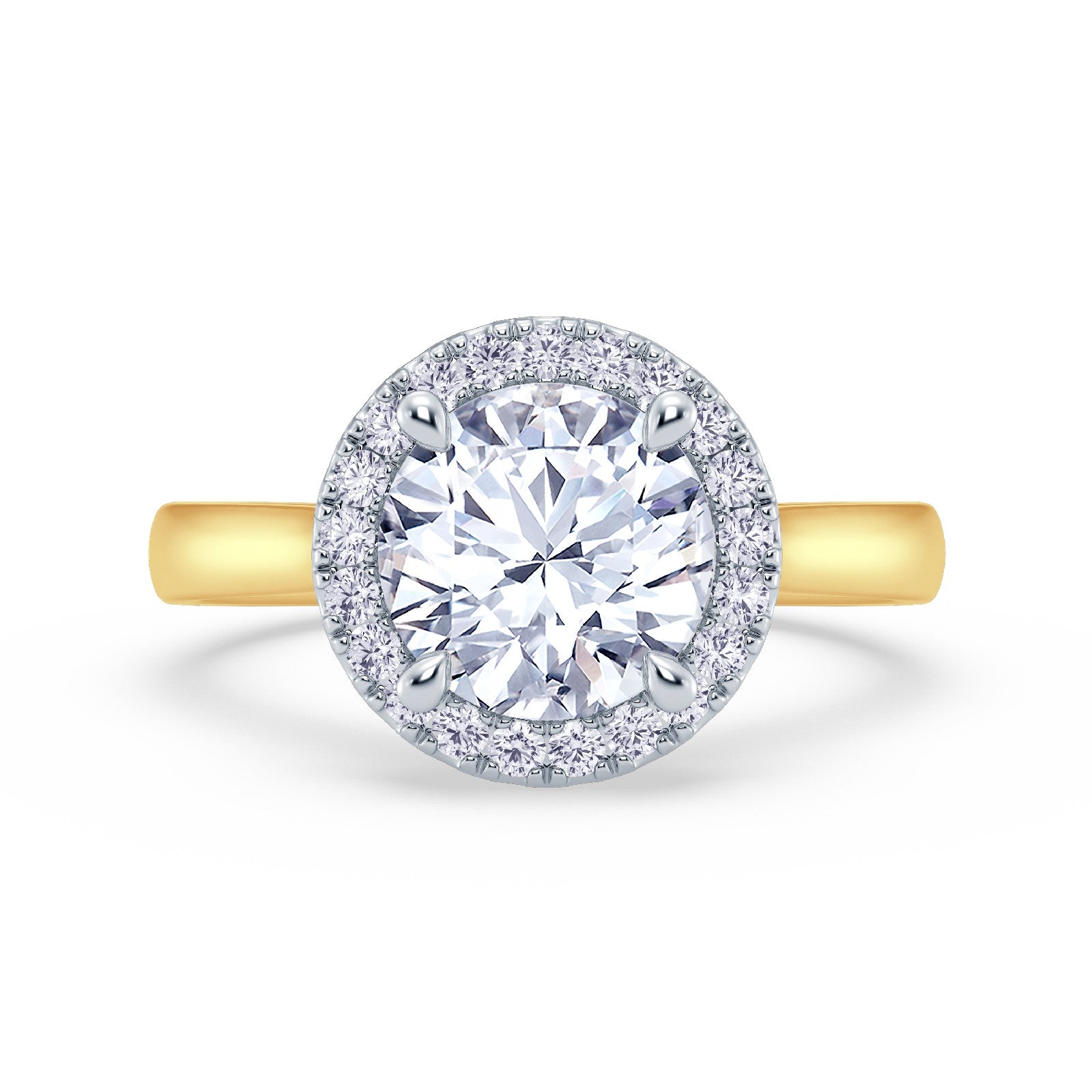 The Embrace - Round Brilliant Halo Diamond Engagement Ring