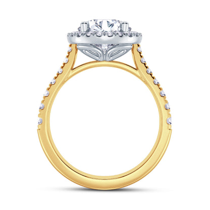 The Grandé Collection - Round Brilliant Diamond Engagement Ring with Diamond Halo and Shoulders