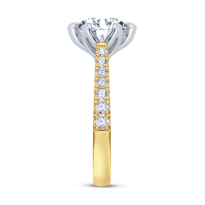 The Illuminate Collection - Round Brilliant Diamond Engagement Ring with Diamond Shoulders