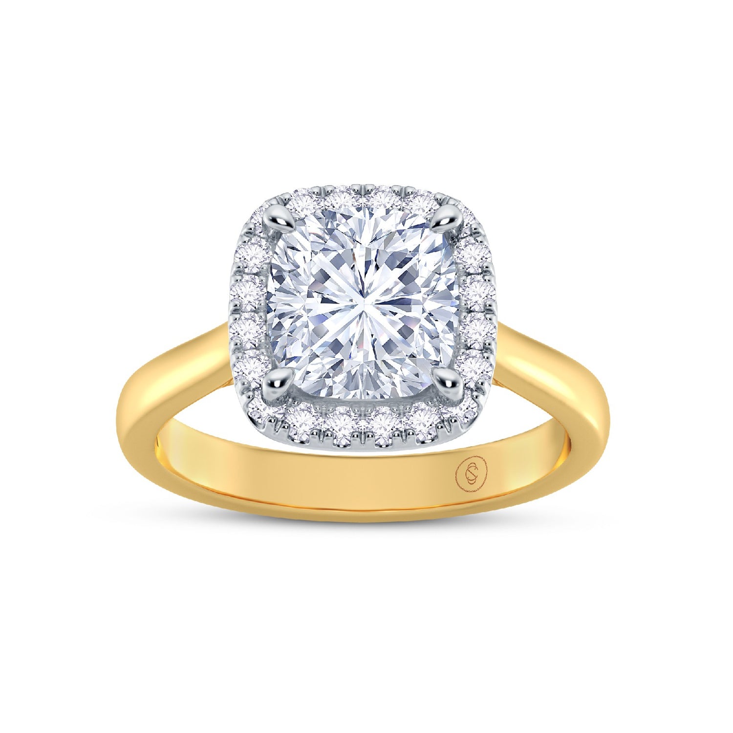 The Embrace - Cushion Cut Halo Diamond Engagement Ring