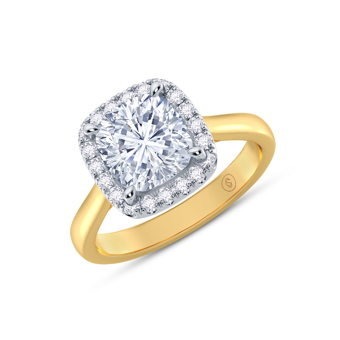 The Embrace - Cushion Cut Halo Diamond Engagement Ring