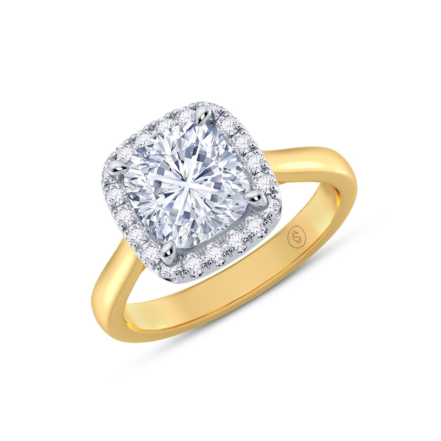 The Embrace - Cushion Cut Halo Diamond Engagement Ring