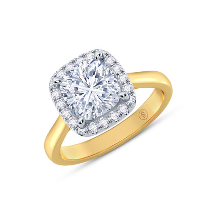 The Embrace - Cushion Cut Halo Diamond Engagement Ring