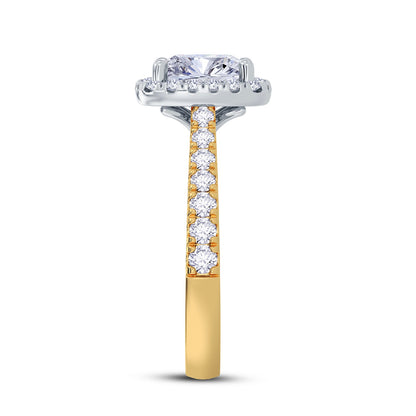 The Grandé Collection - Cushion Cut Diamond Engagement Ring with Diamond Halo and Shoulders