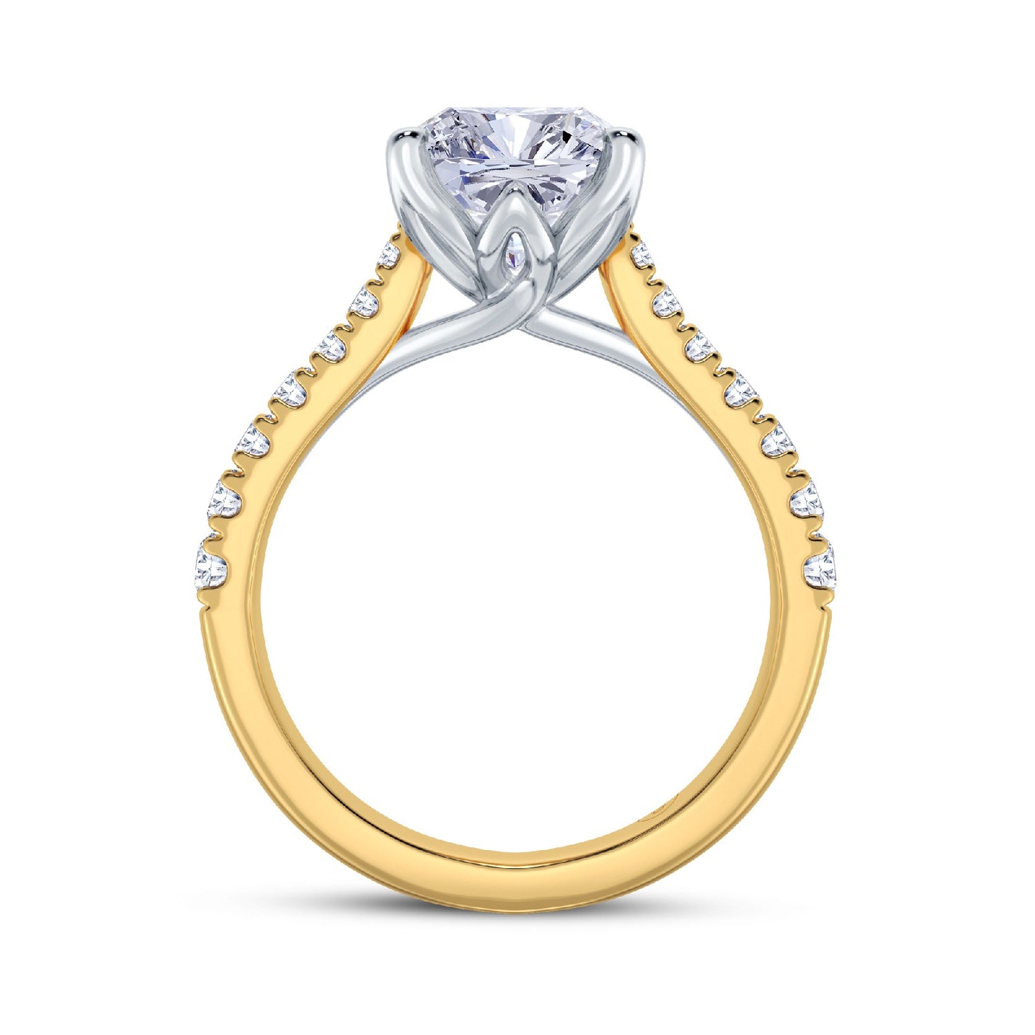 The Illuminate Collection - Cushion Cut Diamond Engagement Ring with Diamond Shoulders