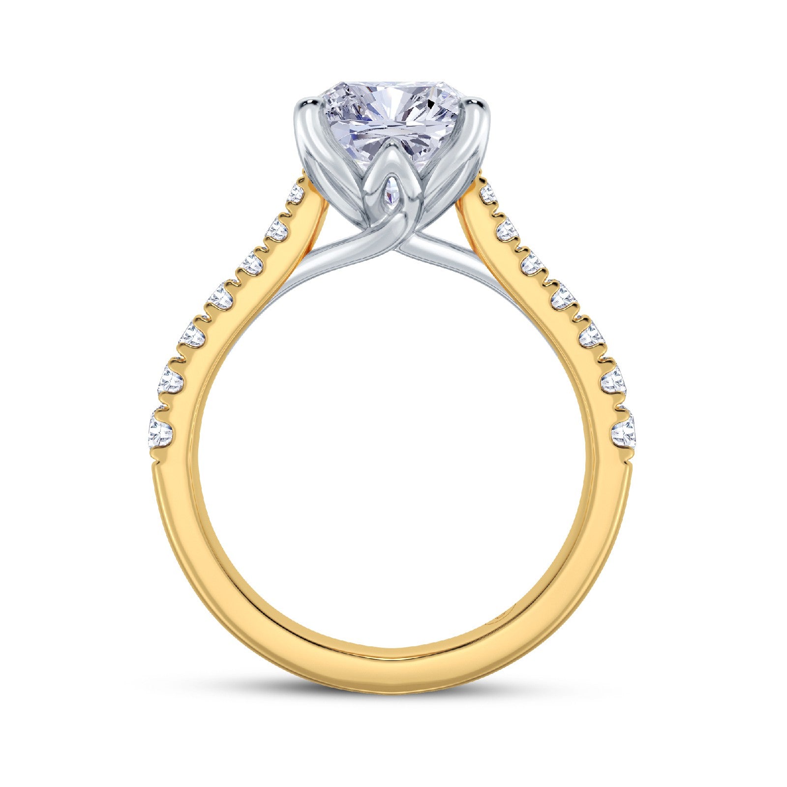 The Illuminate Collection - Cushion Cut Diamond Engagement Ring with Diamond Shoulders