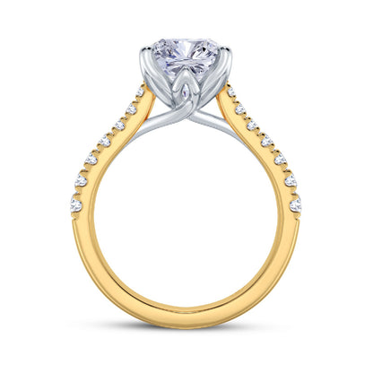 The Illuminate Collection - Cushion Cut Diamond Engagement Ring with Diamond Shoulders