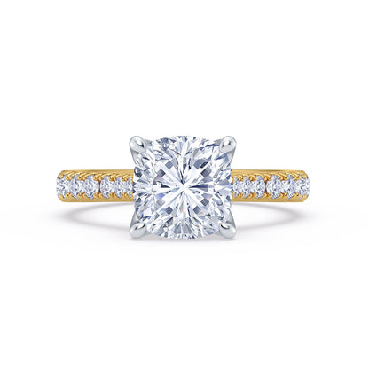 The Illuminate Collection - Cushion Cut Diamond Engagement Ring with Diamond Shoulders
