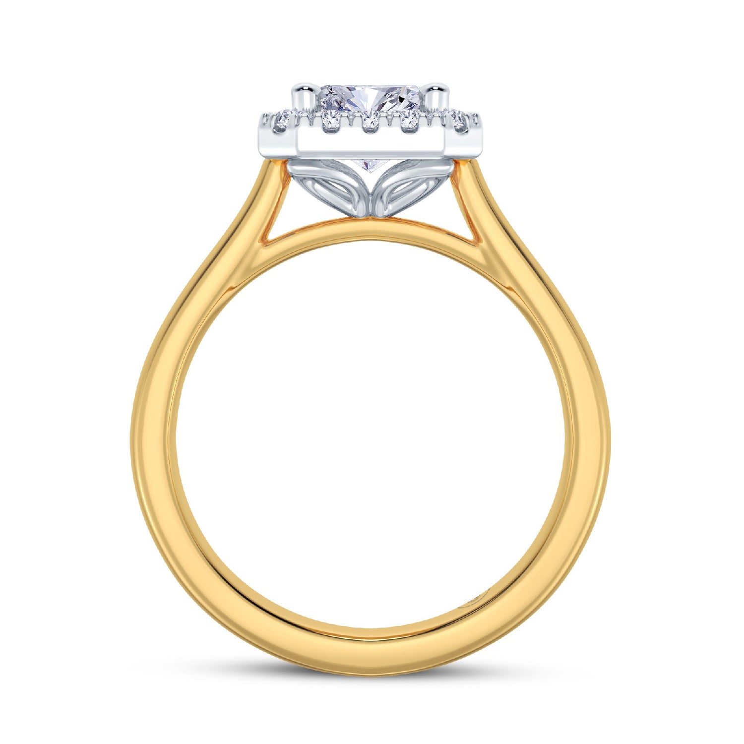 The Embrace - Emerald Halo Diamond Engagement Ring