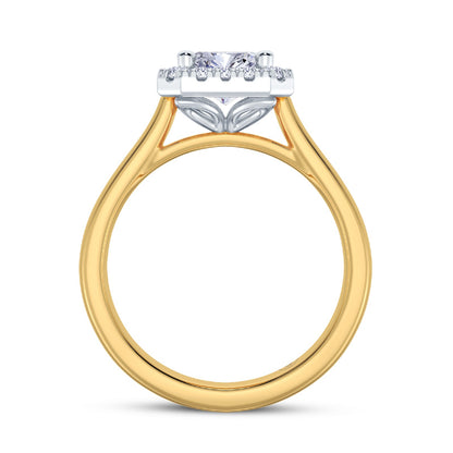 The Embrace - Emerald Halo Diamond Engagement Ring