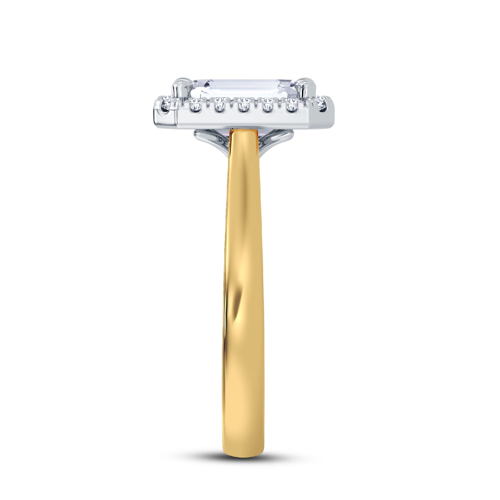 The Embrace - Emerald Halo Diamond Engagement Ring