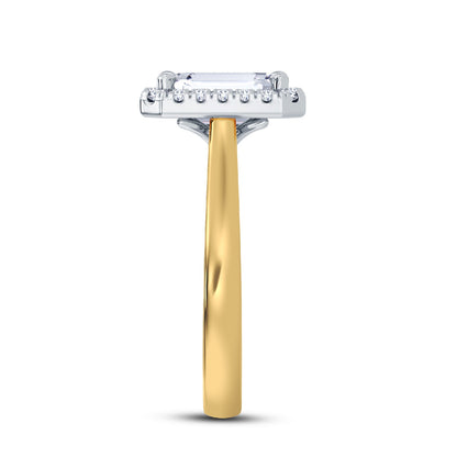 The Embrace - Emerald Halo Diamond Engagement Ring