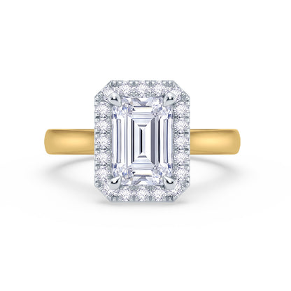 The Embrace - Emerald Halo Diamond Engagement Ring