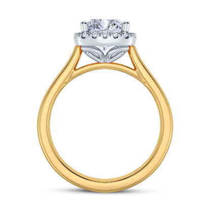 The Embrace - Elongated Cushion Cut Halo Diamond Engagement Ring