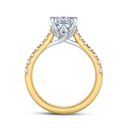 The Illuminate Collection - Elongated Cushion Diamond Engagement Ring with Diamond Shoulders