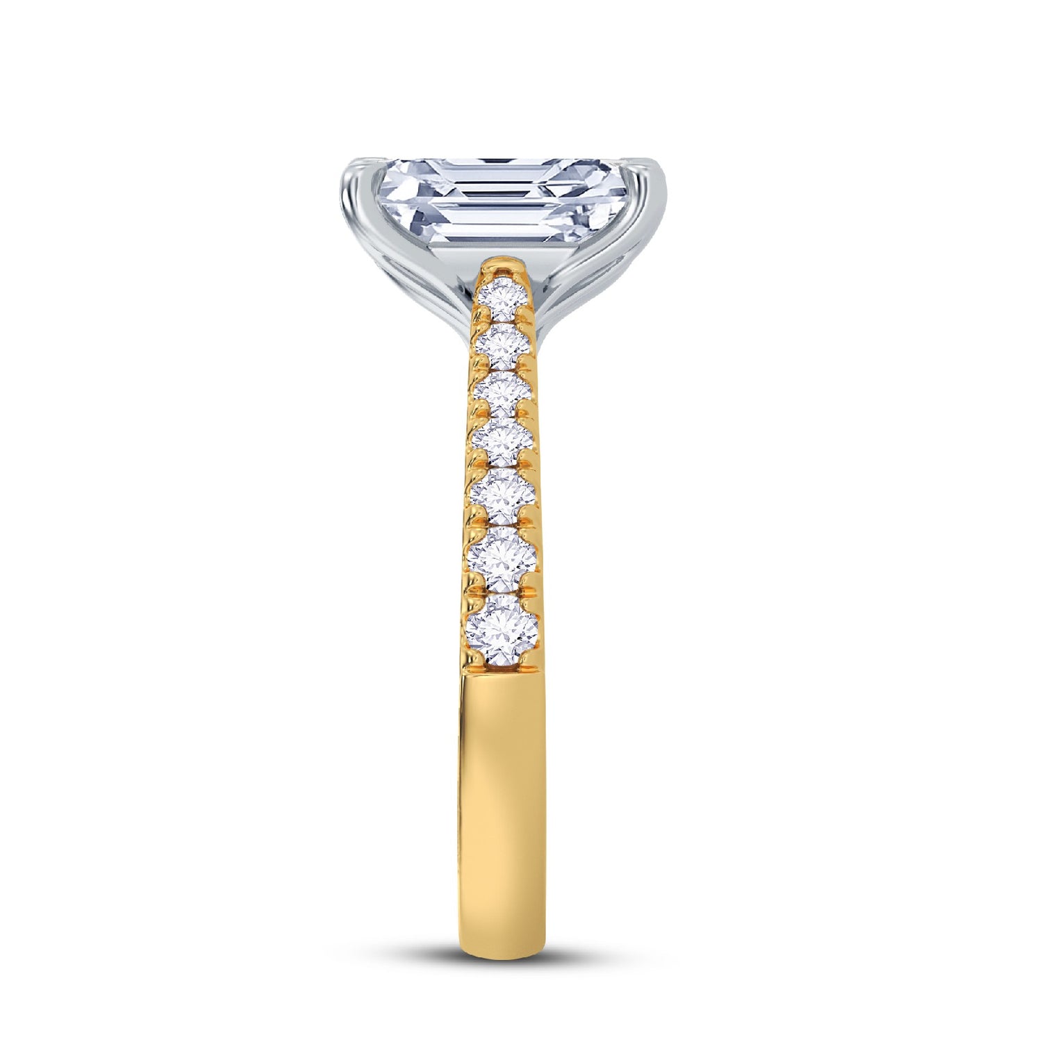 The Illuminate Collection - Elongated Cushion Diamond Engagement Ring with Diamond Shoulders