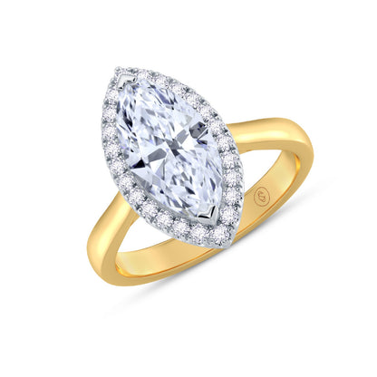 The Embrace - Marquise Halo Diamond Engagement Ring