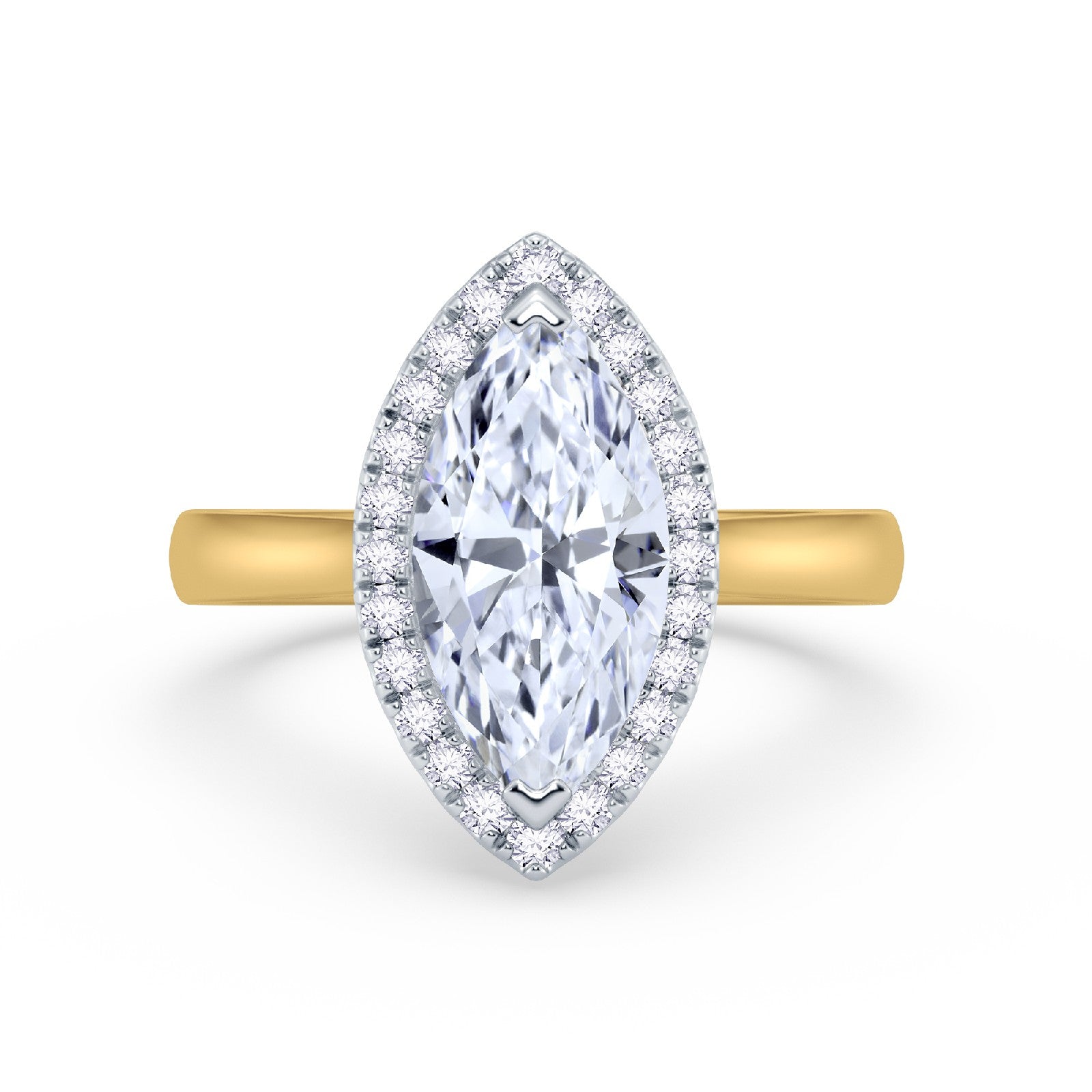 The Embrace - Marquise Halo Diamond Engagement Ring