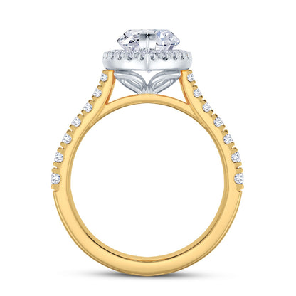 The Grandé Collection - Marquise Cut Diamond Engagement Ring with Diamond Halo and Shoulders