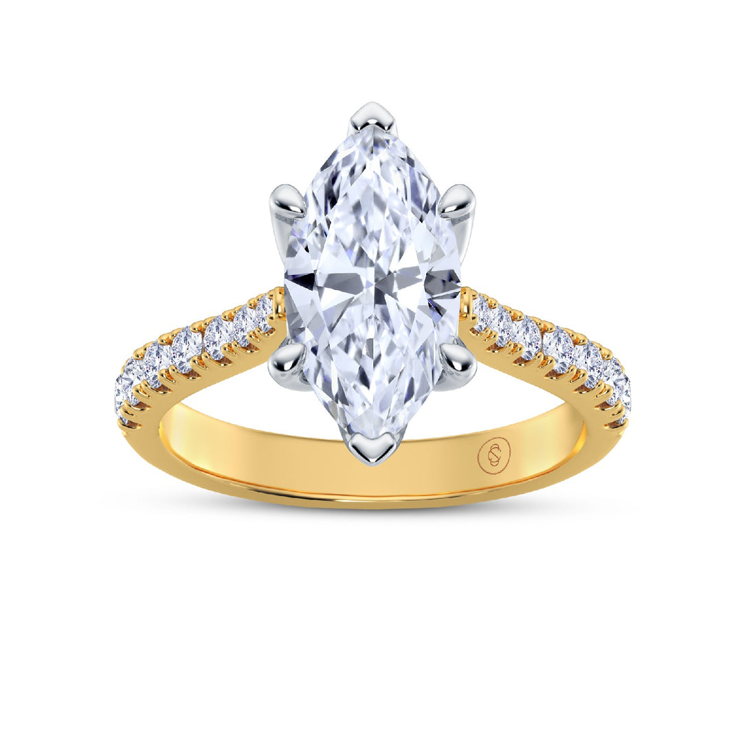 The Illuminate Collection - Marquise Diamond Engagement Ring with Diamond Shoulders
