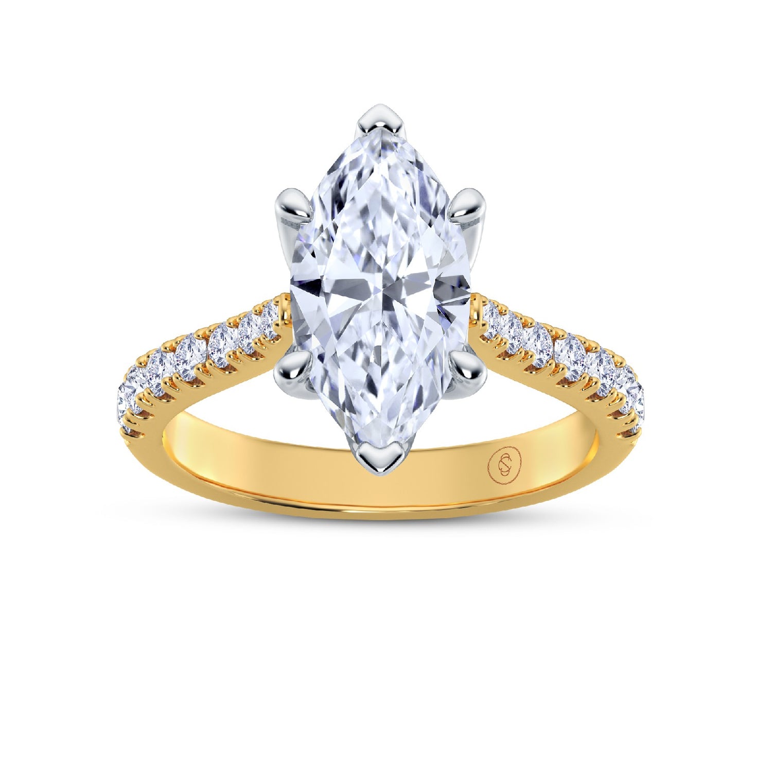 The Illuminate Collection - Marquise Diamond Engagement Ring with Diamond Shoulders