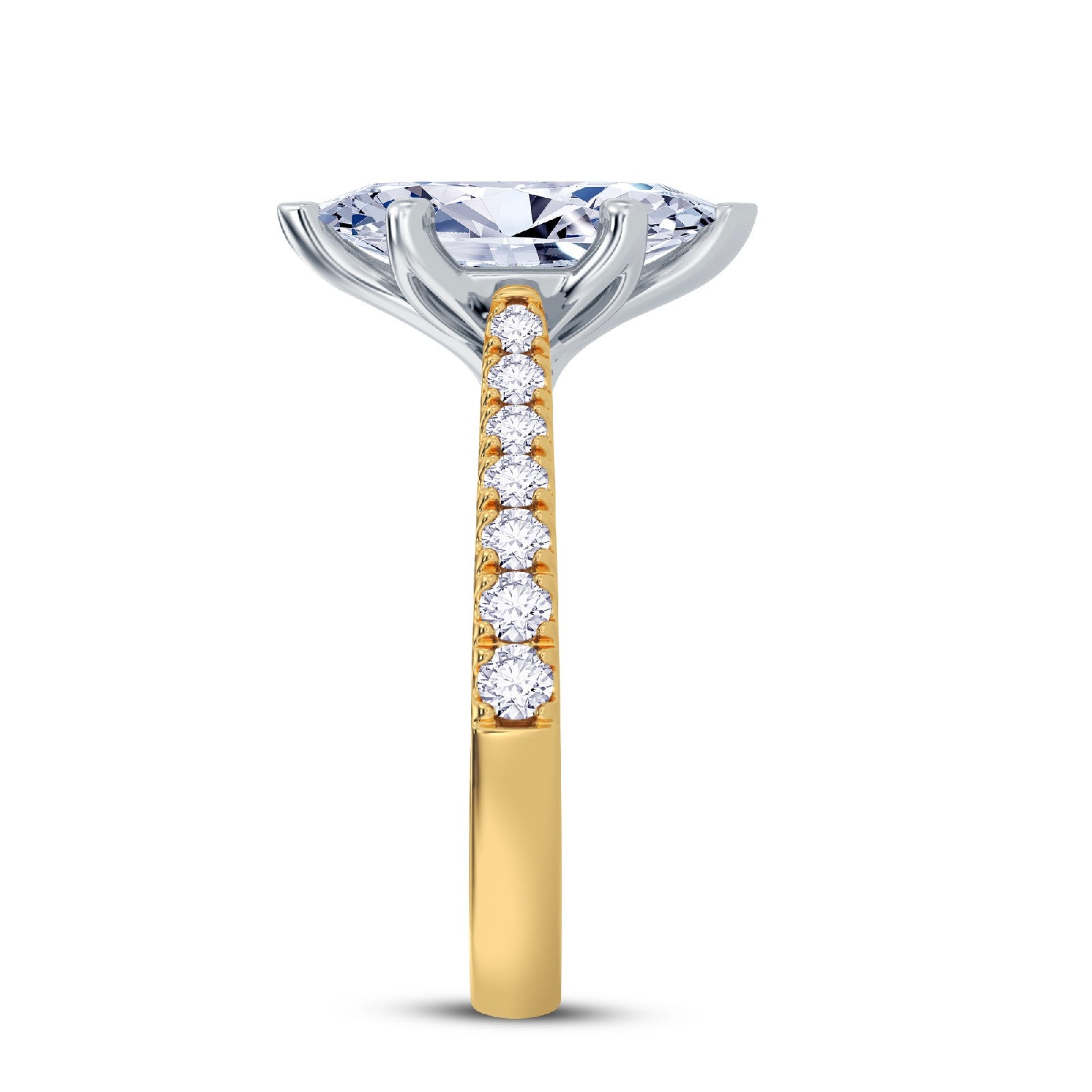 The Illuminate Collection - Marquise Diamond Engagement Ring with Diamond Shoulders