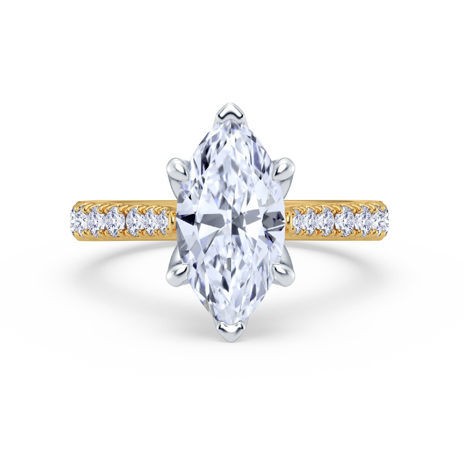 The Illuminate Collection - Marquise Diamond Engagement Ring with Diamond Shoulders