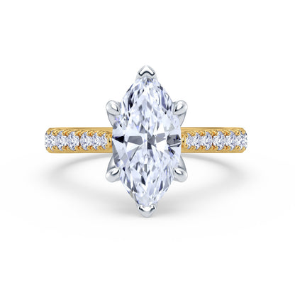 The Illuminate Collection - Marquise Diamond Engagement Ring with Diamond Shoulders