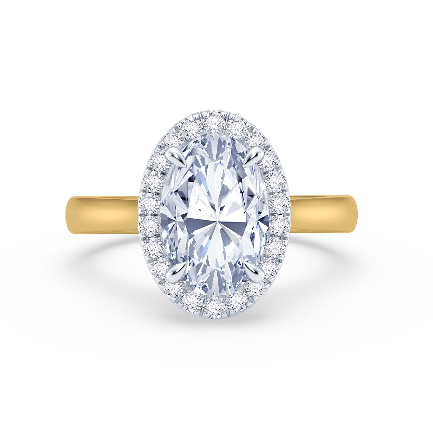 The Embrace - Oval Cut Halo Diamond Engagement Ring